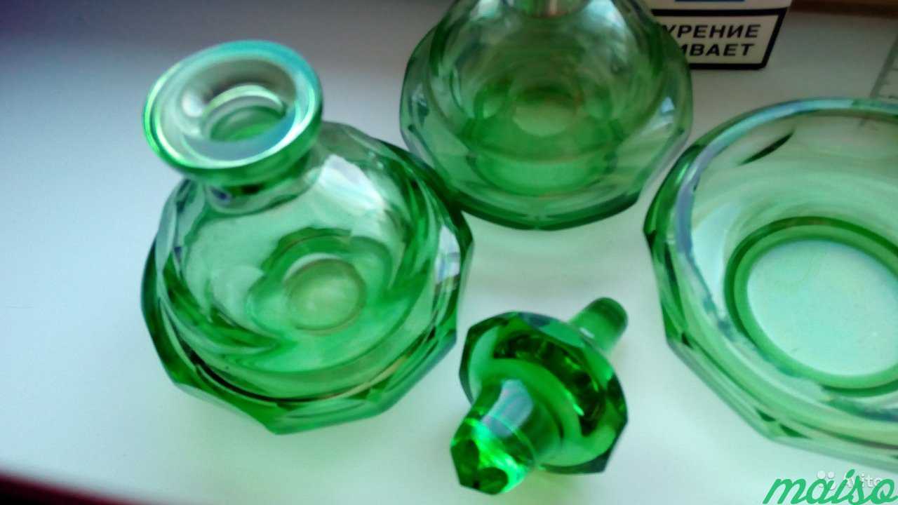 Парфюмерный набор зеленое стекло шкатулка в Москве. Фото 5