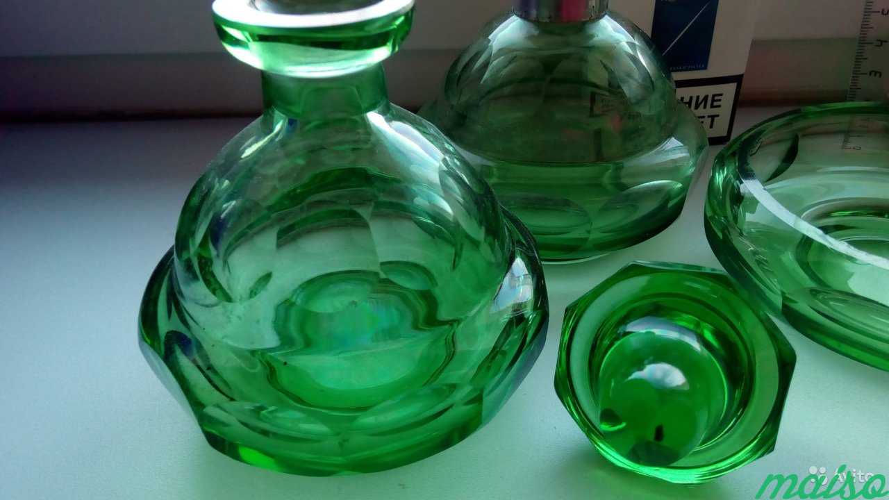 Парфюмерный набор зеленое стекло шкатулка в Москве. Фото 7