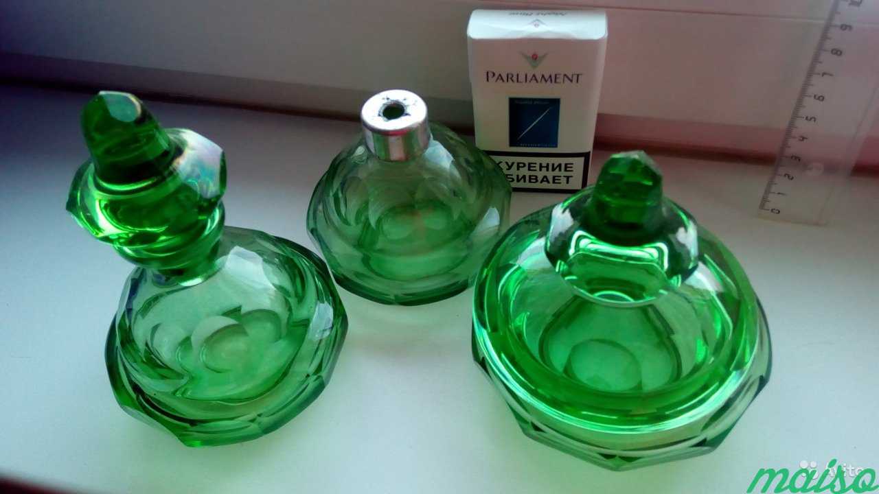 Парфюмерный набор зеленое стекло шкатулка в Москве. Фото 1