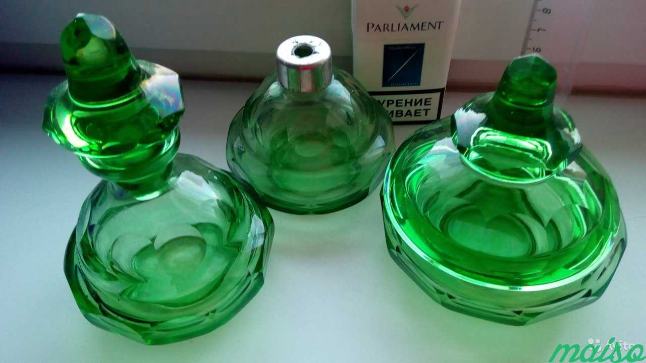 Парфюмерный набор зеленое стекло шкатулка в Москве. Фото 2