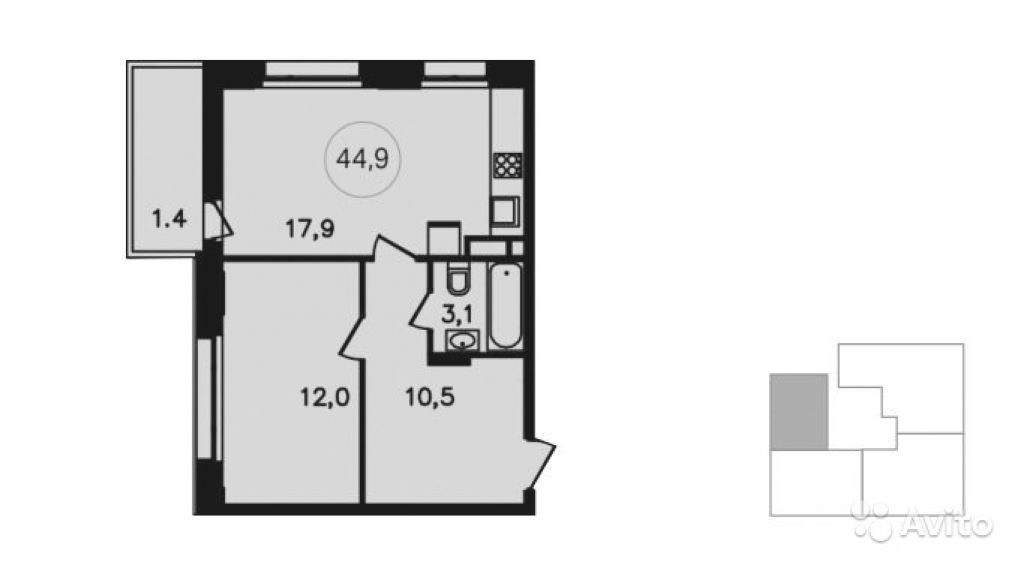 Продам квартиру в новостройке ЖК «Скандинавия» , Дом 12. Корпус 1 1-к квартира 44 м² на 5 этаже 12-этажного монолитного дома , тип участия: ДДУ в Москве. Фото 1