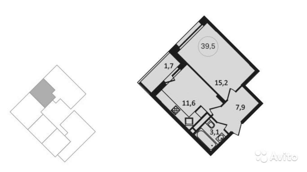 Продам квартиру в новостройке ЖК «Скандинавия» , Дом 12. Корпус 2 1-к квартира 39 м² на 12 этаже 14-этажного монолитного дома , тип участия: ДДУ в Москве. Фото 1