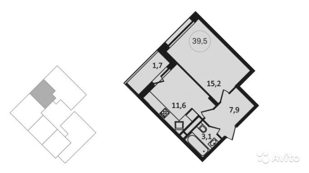 Продам квартиру в новостройке ЖК «Скандинавия» , Дом 12. Корпус 2 1-к квартира 39 м² на 8 этаже 14-этажного монолитного дома , тип участия: ДДУ в Москве. Фото 1