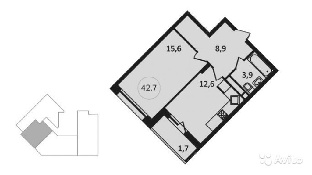 Продам квартиру в новостройке ЖК «Скандинавия» , Дом 12. Корпус 2 1-к квартира 42 м² на 8 этаже 14-этажного монолитного дома , тип участия: ДДУ в Москве. Фото 1