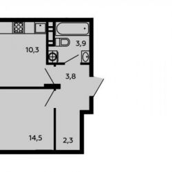 Продам квартиру в новостройке ЖК «Скандинавия» , Дом 11 1-к квартира 36 м² на 11 этаже 14-этажного монолитного дома , тип участия: ДДУ