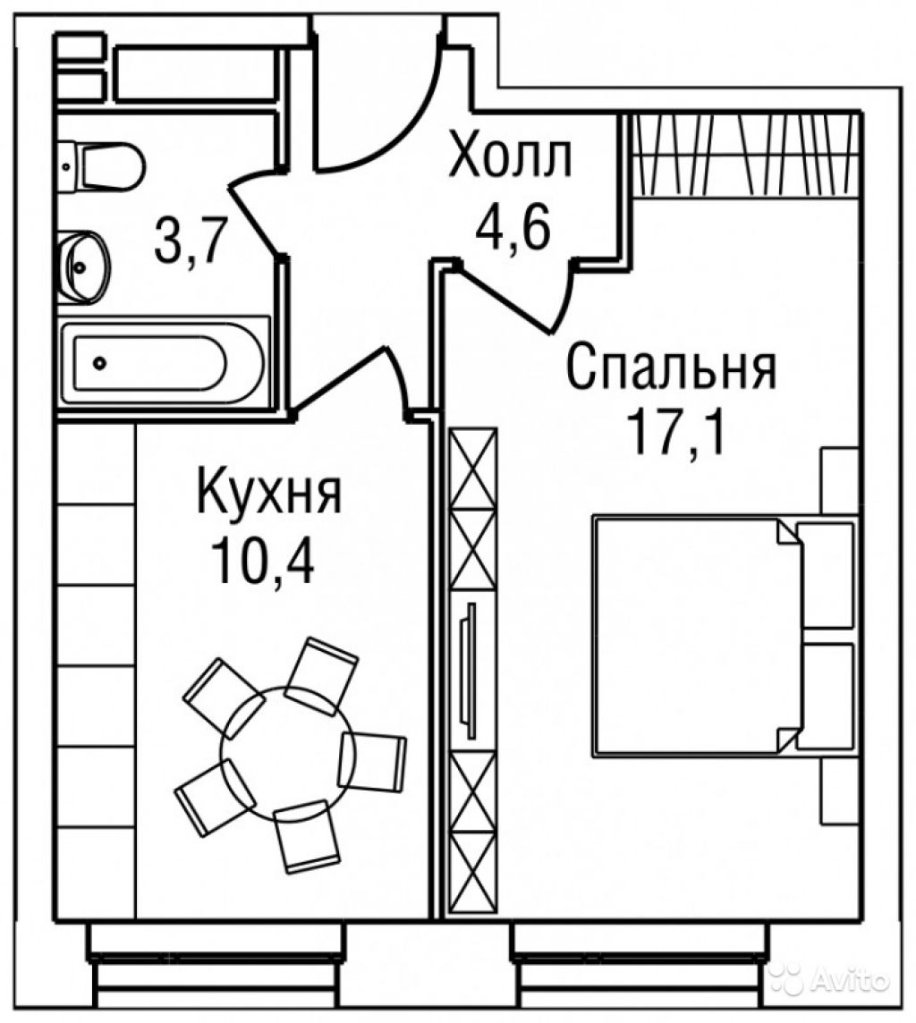 Продам квартиру в новостройке 1-к квартира 36 м² на 13 этаже 27-этажного монолитного дома в Москве. Фото 1