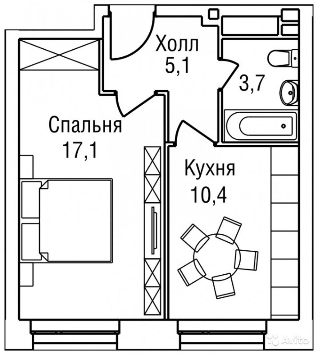 Продам квартиру в новостройке 1-к квартира 37 м² на 3 этаже 27-этажного монолитного дома в Москве. Фото 1