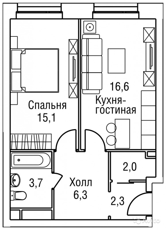 Продам квартиру в новостройке 2-к квартира 47 м² на 13 этаже 27-этажного монолитного дома в Москве. Фото 1