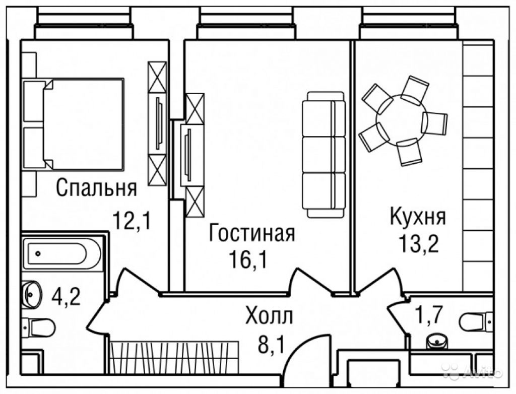 Продам квартиру в новостройке 2-к квартира 56 м² на 13 этаже 27-этажного монолитного дома в Москве. Фото 1