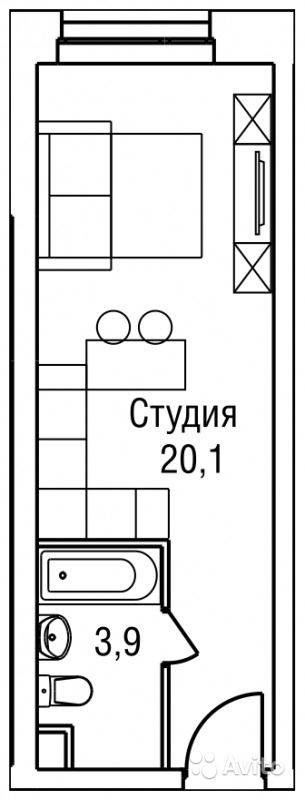 ng'> Продам квартиру в новостройке 1-к квартира 24 м² на 22 этаже 27-этажного монолитного дома в Москве. Фото 1