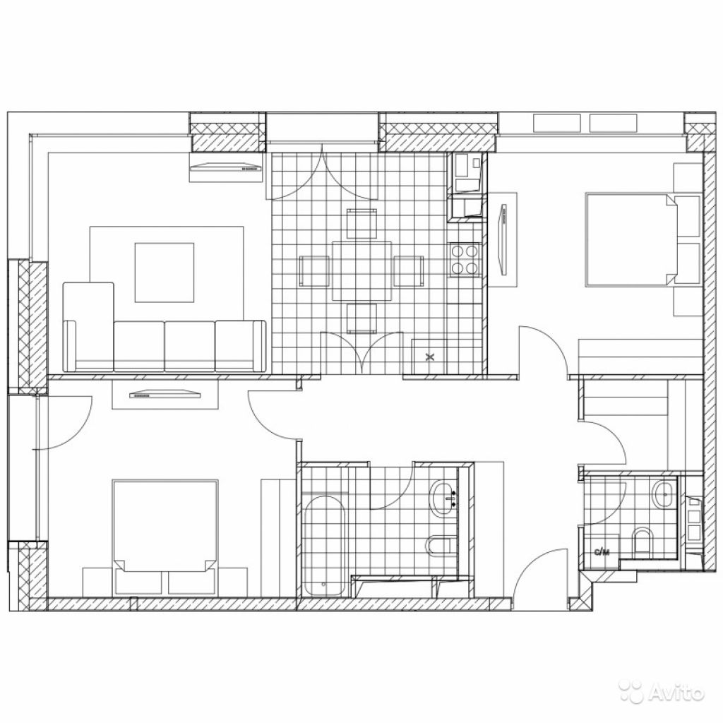 Продам квартиру в новостройке 2-к квартира 78.7 м² на 9 этаже 23-этажного монолитного дома в Москве. Фото 1