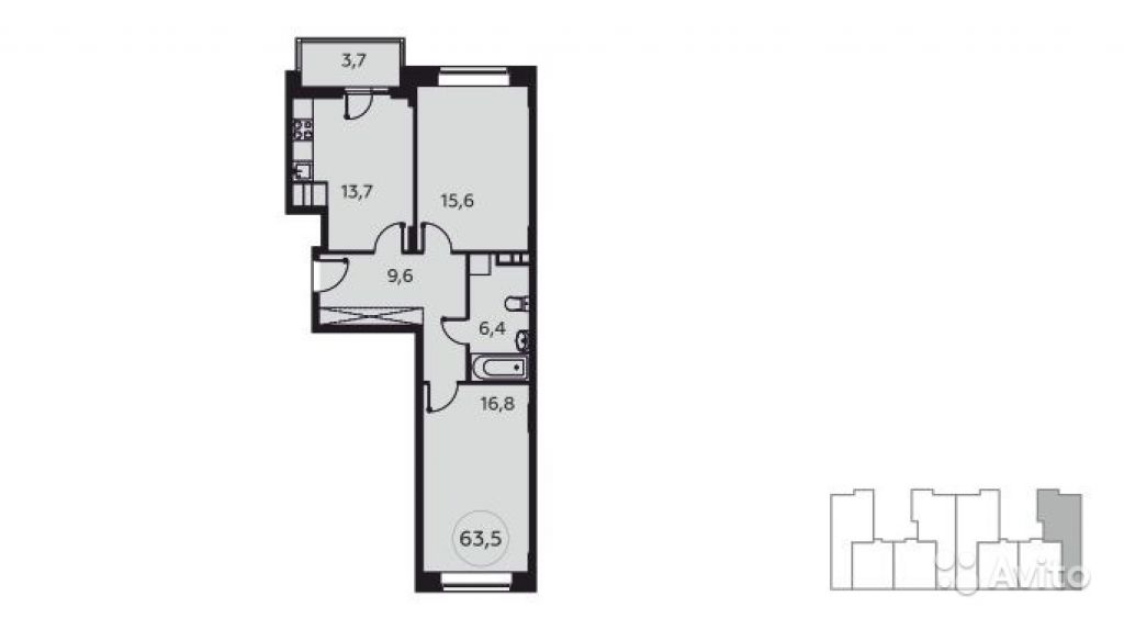 Продам квартиру в новостройке ЖК «Москва А101» , Корпус 18 2-к квартира 63 м² на 11 этаже 15-этажного монолитного дома , тип участия: ДДУ в Москве. Фото 1