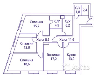 Продам квартиру в новостройке ЖК «Сердце столицы» , Дом 1 4-к квартира 115 м² на 3 этаже 36-этажного кирпичного дома , тип участия: ДДУ в Москве. Фото 1