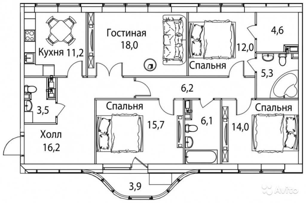 Продам квартиру в новостройке ЖК «Символ» , Корпус 9 4-к квартира 116 м² на 3 этаже 13-этажного монолитного дома , тип участия: ДДУ в Москве. Фото 1