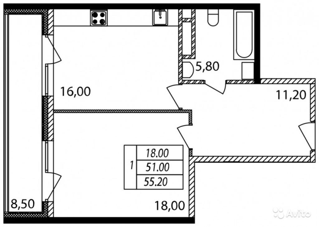 Продам квартиру в новостройке ЖК «Соколиный форт» 1-к квартира 56 м² на 4 этаже 17-этажного монолитного дома , тип участия: ДДУ в Москве. Фото 1