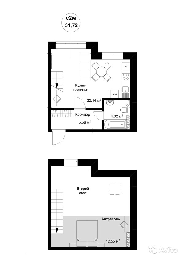 Продам квартиру в новостройке ЖК 'Бакеево Парк' 1-к квартира 44.3 м² на 3 этаже 3-этажного монолитного дома , тип участия: ДДУ в Москве. Фото 1