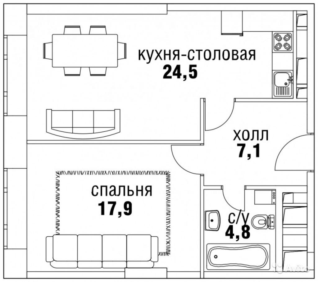 Продам квартиру в новостройке ЖК «Суббота» 1-к квартира 55 м² на 13 этаже 24-этажного монолитного дома , тип участия: ДДУ в Москве. Фото 1