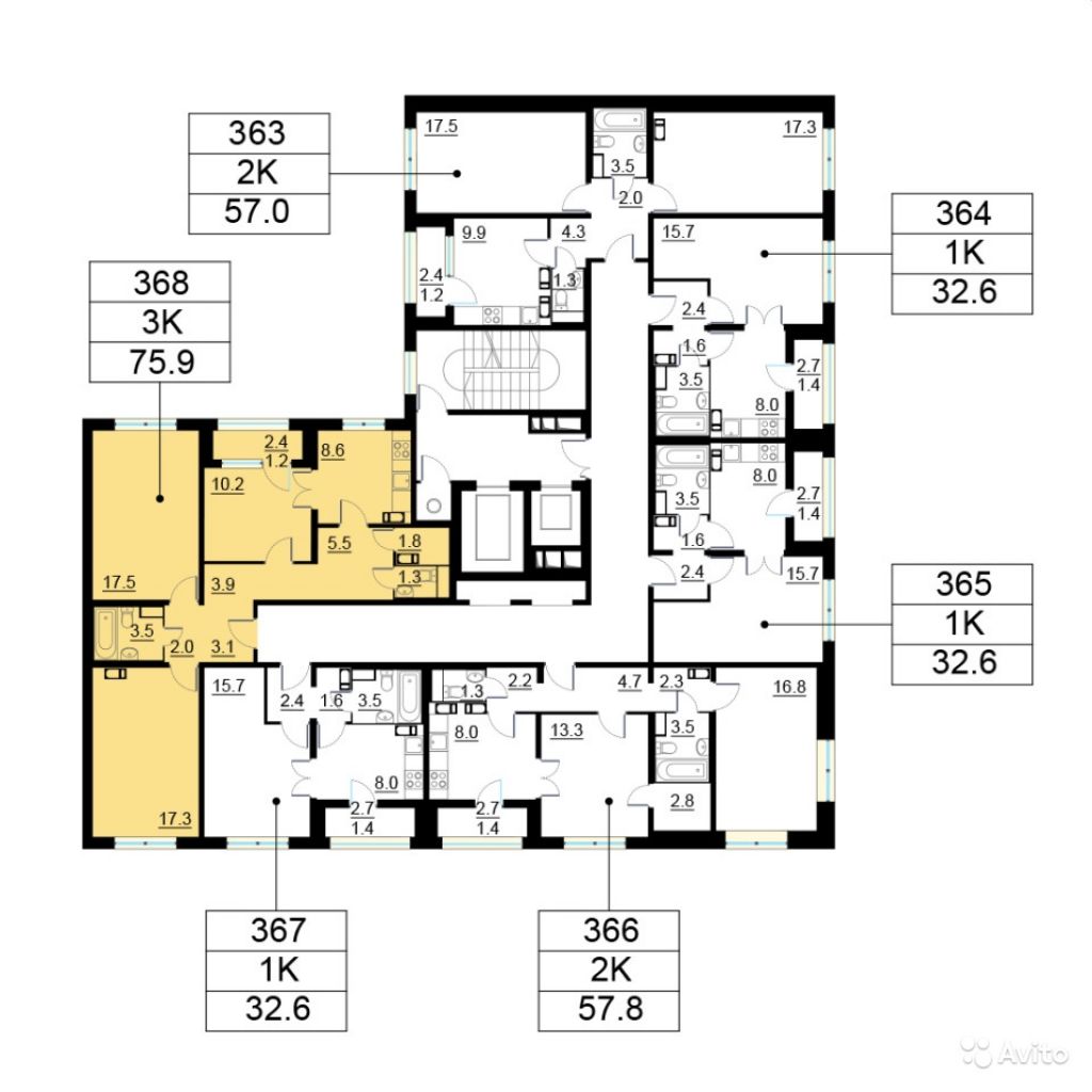 Продам квартиру в новостройке ЖК «Орехово-Борисово» , Корпус 2 3-к квартира 75.9 м² на 7 этаже 25-этажного панельного дома , тип участия: ДДУ в Москве. Фото 1