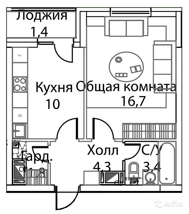 Продам квартиру в новостройке ЖК «Лучи» 1-к квартира 37.6 м² на 8 этаже 15-этажного монолитного дома , тип участия: ДДУ в Москве. Фото 1