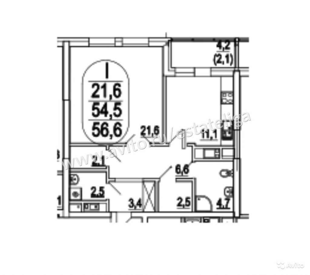 1-к квартира, 55 м², 5/16 эт. в Москве. Фото 1