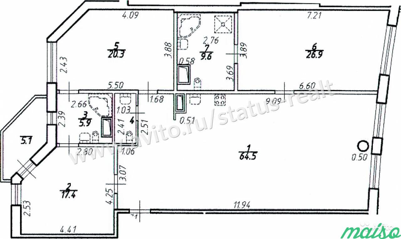 4-к квартира, 148.6 м², 8/10 эт. в Санкт-Петербурге. Фото 14