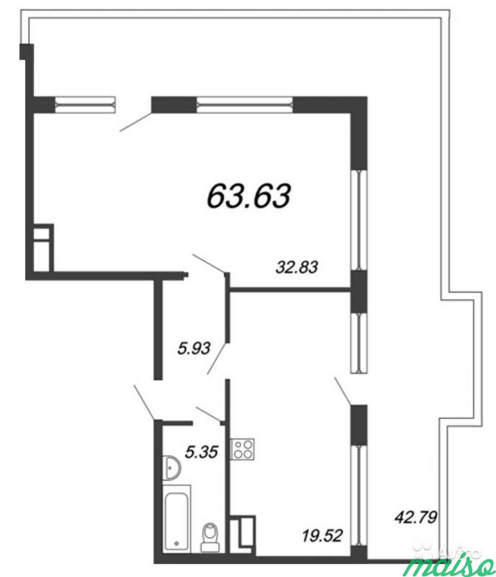 1-к квартира, 63.6 м², 9/9 эт. в Санкт-Петербурге. Фото 4