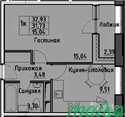 1-к квартира, 34.1 м², 6/13 эт. в Санкт-Петербурге. Фото 1