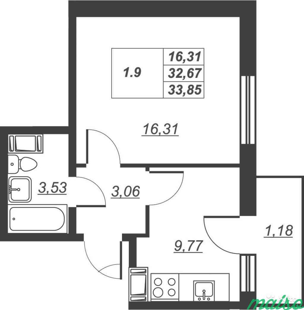 1-к квартира, 36.6 м², 6/11 эт. в Санкт-Петербурге. Фото 1