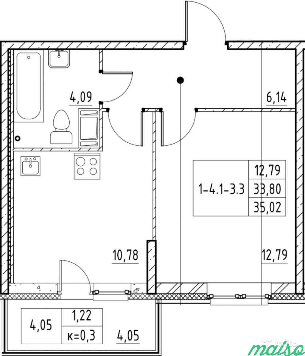 1-к квартира, 37.9 м², 7/19 эт. в Санкт-Петербурге. Фото 1