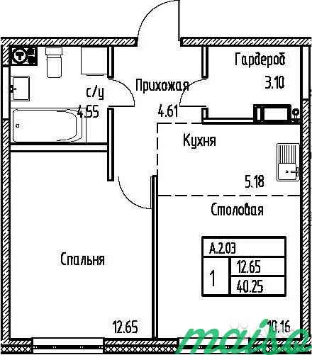 1-к квартира, 40.3 м², 2/19 эт. в Санкт-Петербурге. Фото 1