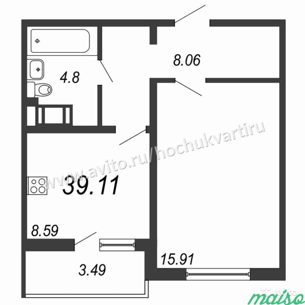 1-к квартира, 39.1 м², 18/25 эт. в Санкт-Петербурге. Фото 8