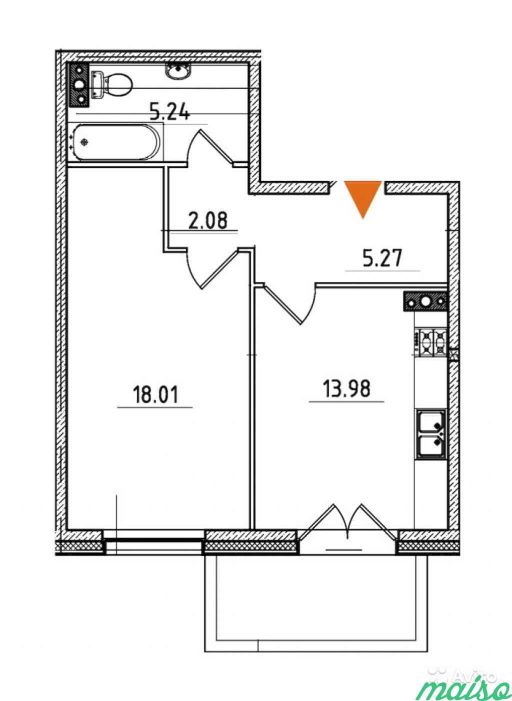 1-к квартира, 46.2 м², 4/9 эт. в Санкт-Петербурге. Фото 1