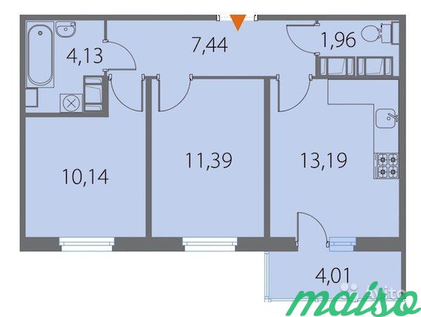 2-к квартира, 49.5 м², 21/23 эт. в Санкт-Петербурге. Фото 1