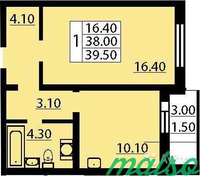 1-к квартира, 39.5 м², 6/25 эт. в Санкт-Петербурге. Фото 1