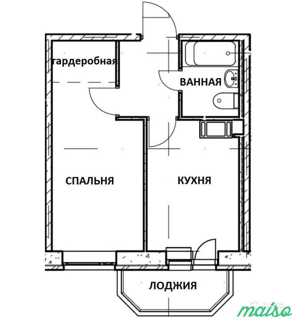 1-к квартира, 34 м², 4/17 эт. в Санкт-Петербурге. Фото 3