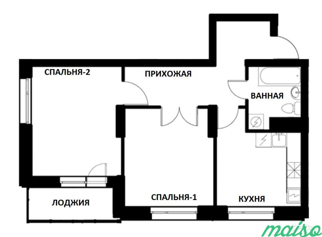 2-к квартира, 58 м², 5/22 эт. в Санкт-Петербурге. Фото 2