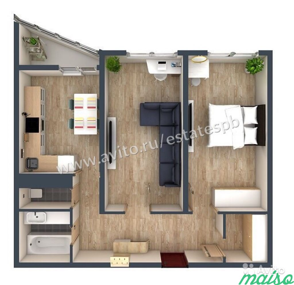 2-к квартира, 65 м², 14/16 эт. в Санкт-Петербурге. Фото 3