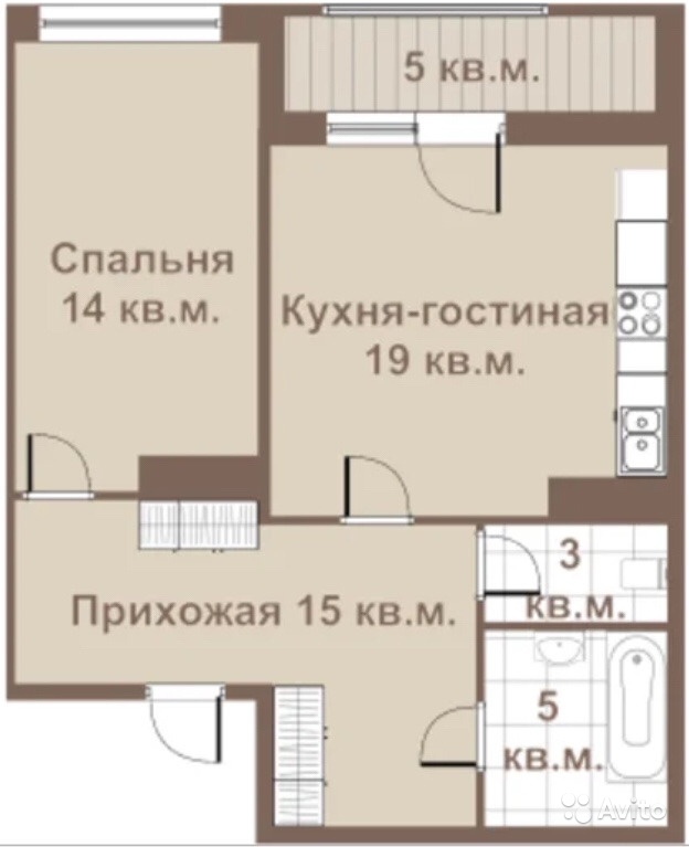 1-к квартира, 57.1 м², 4/18 эт. в Санкт-Петербурге. Фото 4