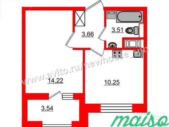 1-к квартира, 32 м², 3/12 эт. в Санкт-Петербурге. Фото 2