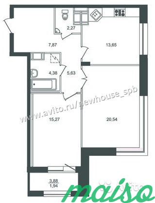 2-к квартира, 71.5 м², 8/20 эт. в Санкт-Петербурге. Фото 2