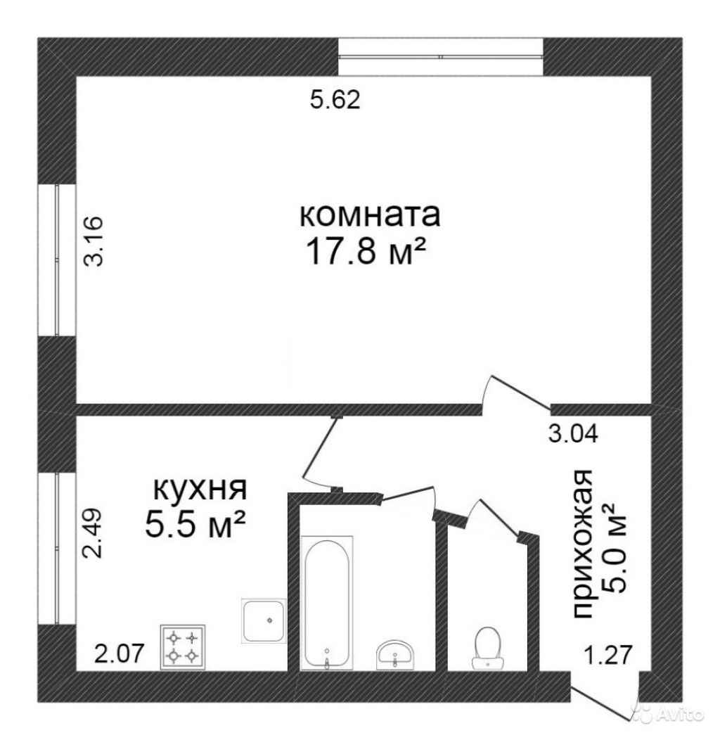 1-к квартира, 31.3 м², 1/6 эт. в Санкт-Петербурге. Фото 9