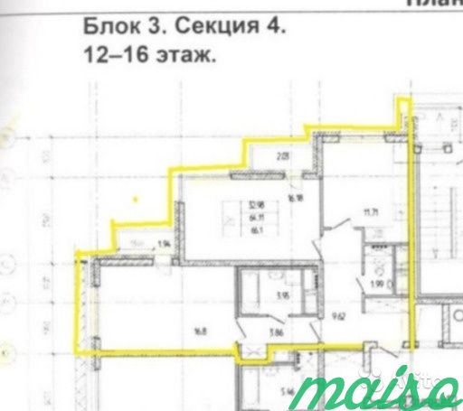 2-к квартира, 65 м², 15/21 эт. в Санкт-Петербурге. Фото 9