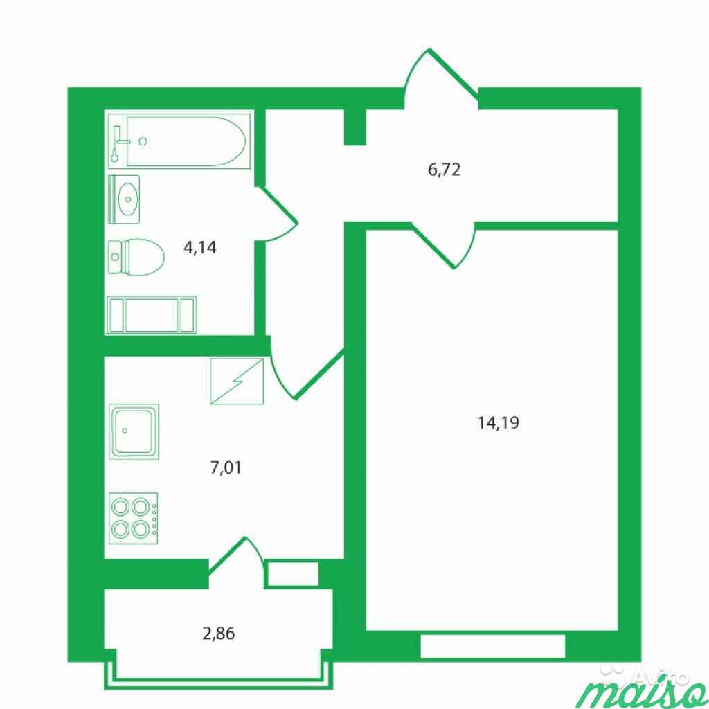 1-к квартира, 33.4 м², 6/25 эт. в Санкт-Петербурге. Фото 1