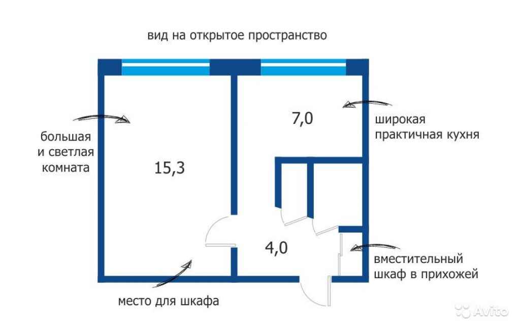 1-к квартира, 30 м², 7/9 эт. в Санкт-Петербурге. Фото 1