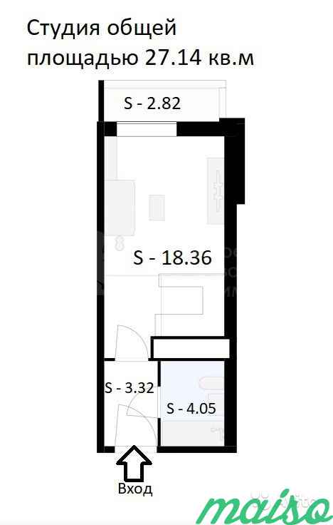 1-к квартира, 27.1 м², 13/16 эт. в Санкт-Петербурге. Фото 2