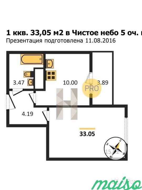 1-к квартира, 33.1 м², 14/25 эт. в Санкт-Петербурге. Фото 1