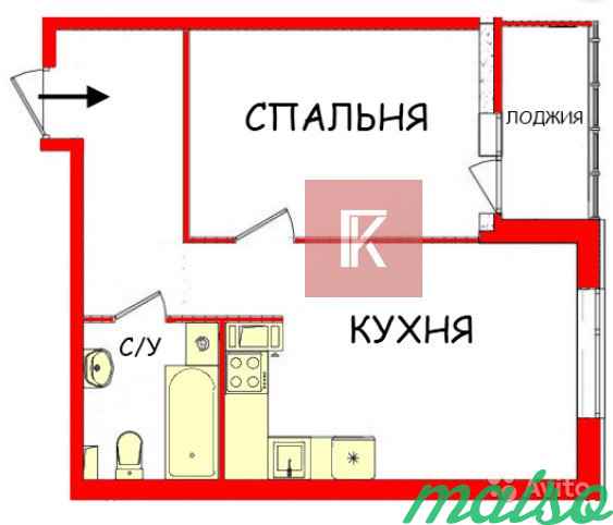 1-к квартира, 39.2 м², 2/12 эт. в Санкт-Петербурге. Фото 1