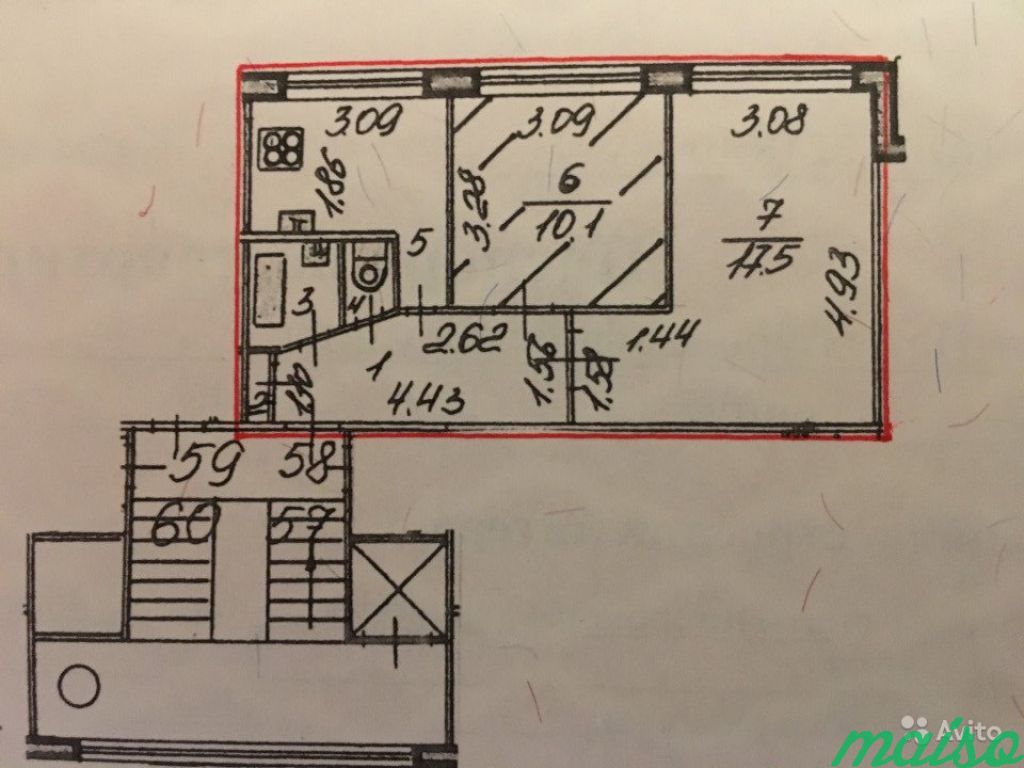 2-к квартира, 45 м², 6/9 эт. в Санкт-Петербурге. Фото 1