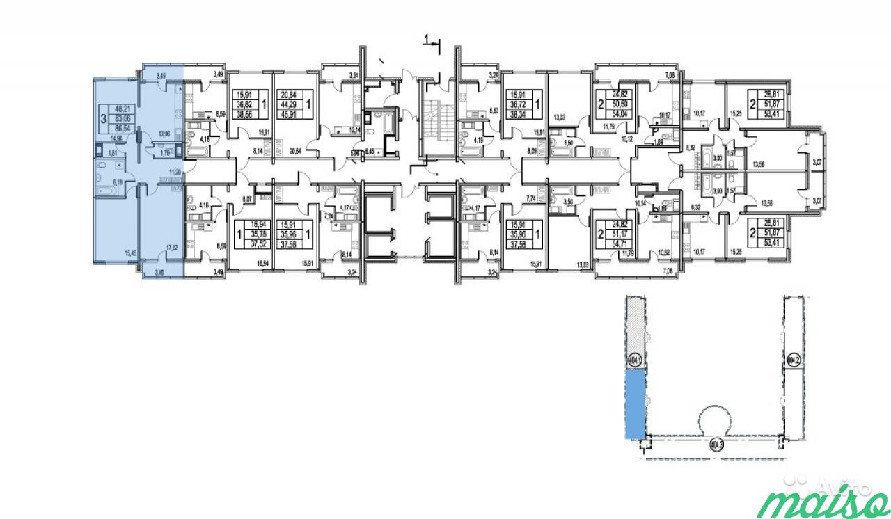 3-к квартира, 86.5 м², 9/25 эт. в Санкт-Петербурге. Фото 2