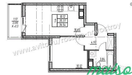 2-к квартира, 35.4 м², 4/24 эт. в Санкт-Петербурге. Фото 10